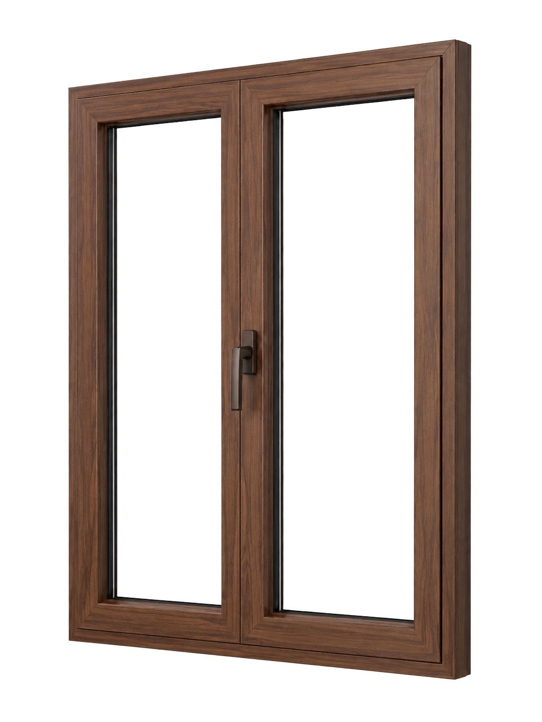 Ventana de PVC a medida color nogal